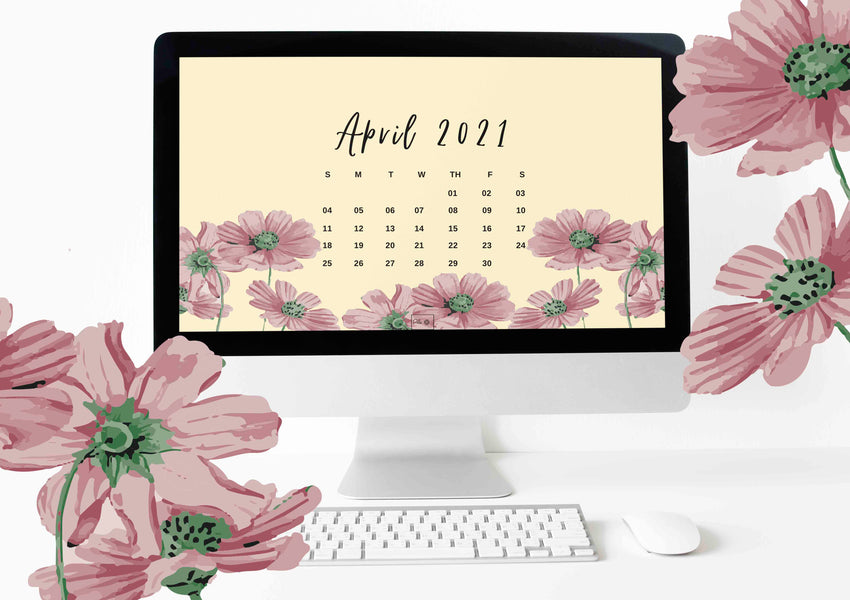 April 2021 Illustrated Desktop Wallpaper