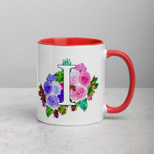 Load image into Gallery viewer, Letter I Floral Mug