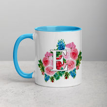 Load image into Gallery viewer, Letter E Floral Mug