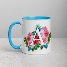 Load image into Gallery viewer, Letter A Floral Mug