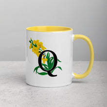 Load image into Gallery viewer, Letter Q Floral Mug