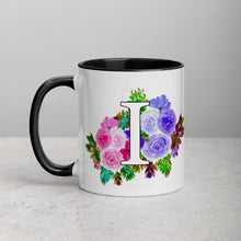 Load image into Gallery viewer, Letter I Floral Mug