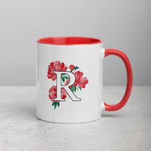 Load image into Gallery viewer, Letter R Floral Mug