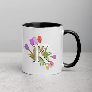 Letter K Floral Mug