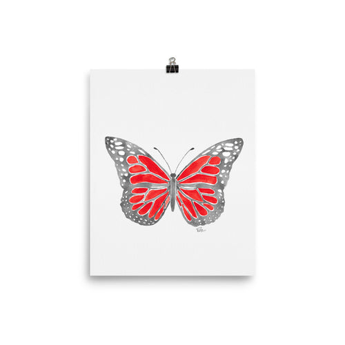 Butterfly * Red - Art Print
