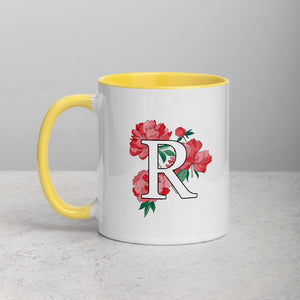 Letter R Floral Mug