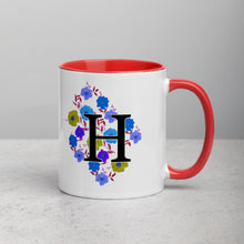 Load image into Gallery viewer, Letter H Floral Mug