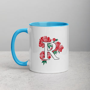 Letter R Floral Mug