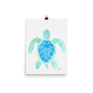 Honu Sea Turtle * Blue - Art Print