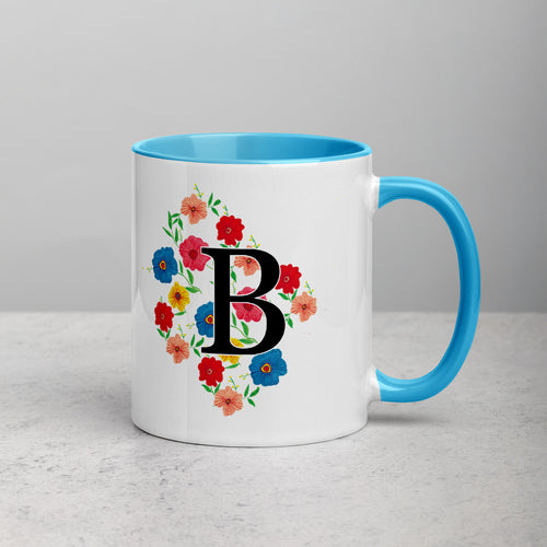 Letter B Floral Mug