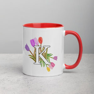 Letter K Floral Mug