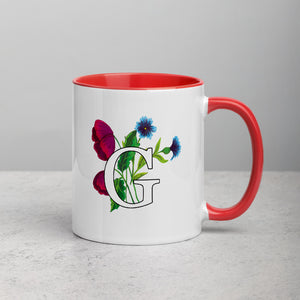 Letter G Floral Mug