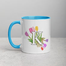 Load image into Gallery viewer, Letter K Floral Mug