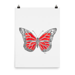 Butterfly * Red - Art Print