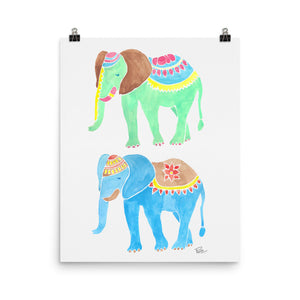 Pair Of Elephants - Art Print