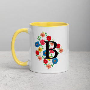 Letter B Floral Mug