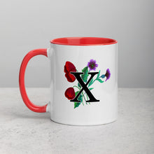 Load image into Gallery viewer, Letter X Floral Mug