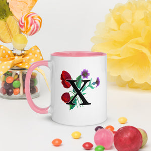 Letter X Floral Mug