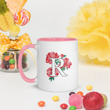 Load image into Gallery viewer, Letter R Floral Mug