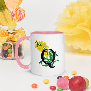 Letter Q Floral Mug